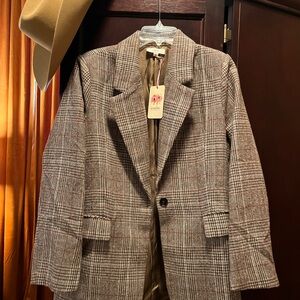 Entro Brown Checkered Men's Blazer
